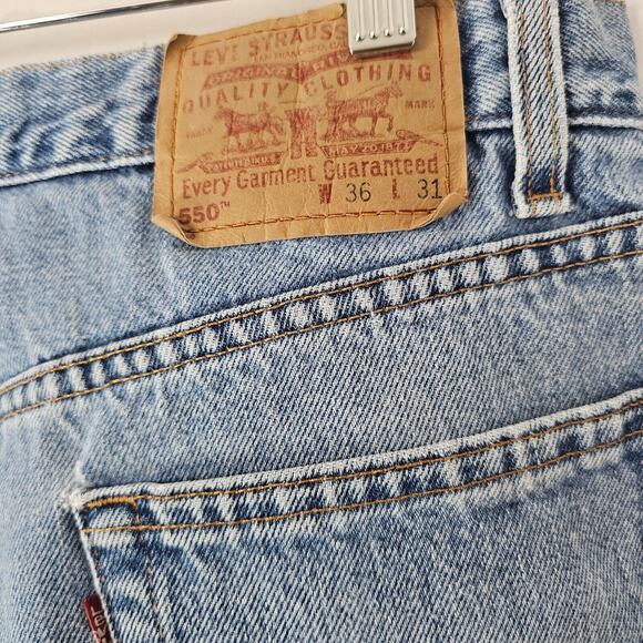 Vtg Levis 550 Relaxed Fit Jeans Size Tag 36x31 Act 34x30 Blue Tapered Denim Y2K - Picture 7 of 14